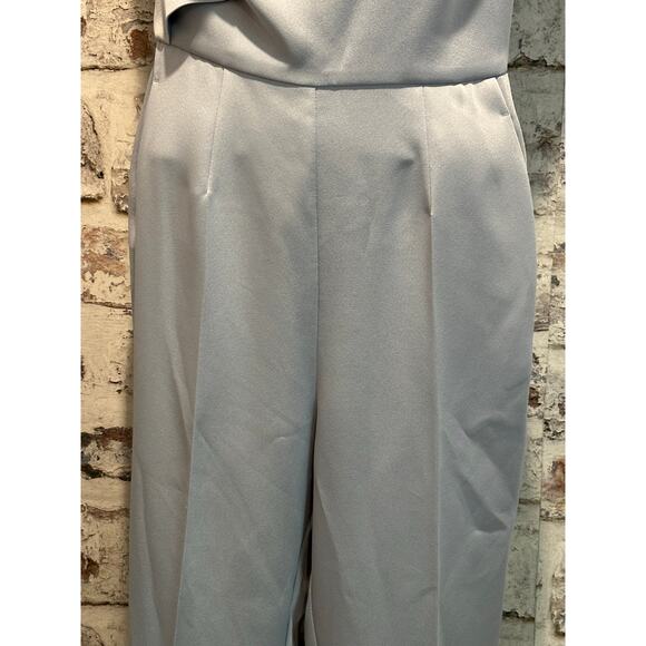 REISS Mandi Silver Lake One Shoulder wedding guest semi formal Jumpsuit size 4 - Picture 8 of 13